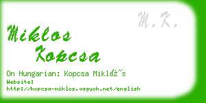 miklos kopcsa business card